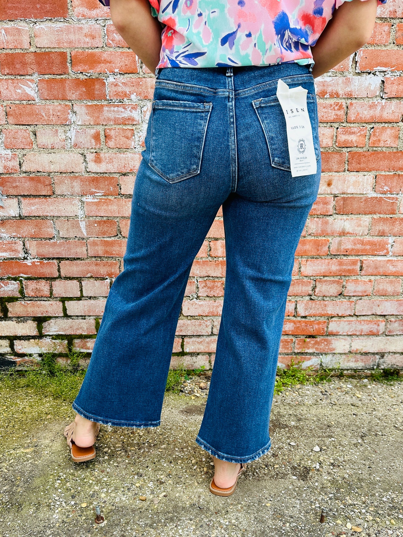 Risen Unforgettable Memories Cropped Wide Leg Denim Jeans-Risen-Shop Anchored Bliss Women's Boutique Clothing Store