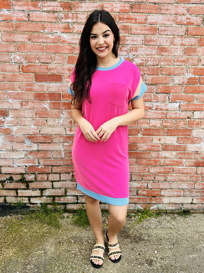 Splash Of Color Dress • Pink-Emerald Creek-Shop Anchored Bliss Women's Boutique Clothing Store