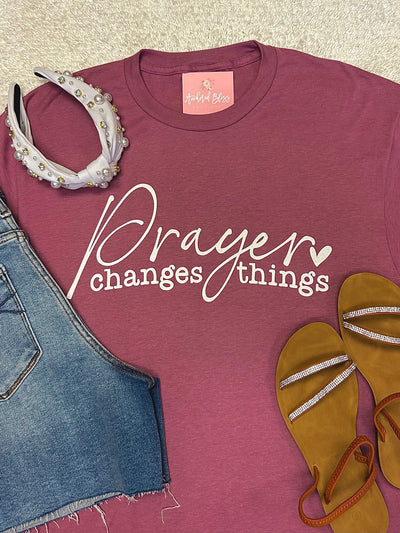 Prayer Changes Things Graphic Tee-Harps & Oli-Shop Anchored Bliss Women's Boutique Clothing Store