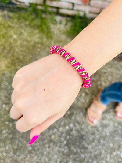Stay Awhile Bracelet • Hot Pink-What's Hot-Shop Anchored Bliss Women's Boutique Clothing Store
