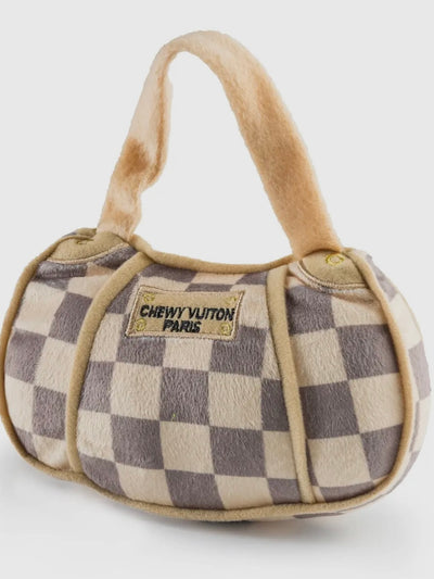 Checker Chewy Vuiton Handbag Dog Toy • Large-Stacey Kluttz-Shop Anchored Bliss Women's Boutique Clothing Store
