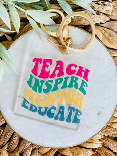 Teacher Square Keychain-Jane Marie-Shop Anchored Bliss Women's Boutique Clothing Store