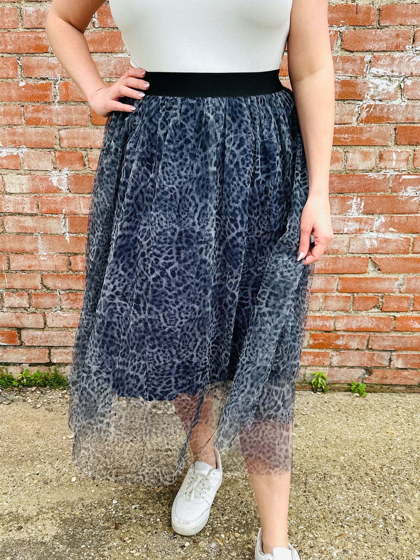 A Night Like Tonight Tulle Skirt • Black Leopard by-Oddi-Shop Anchored Bliss Women's Boutique Clothing Store