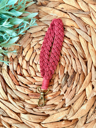 Knotted Charm Keychain – Rosewood-Brittany Carl-Shop Anchored Bliss Women's Boutique Clothing Store