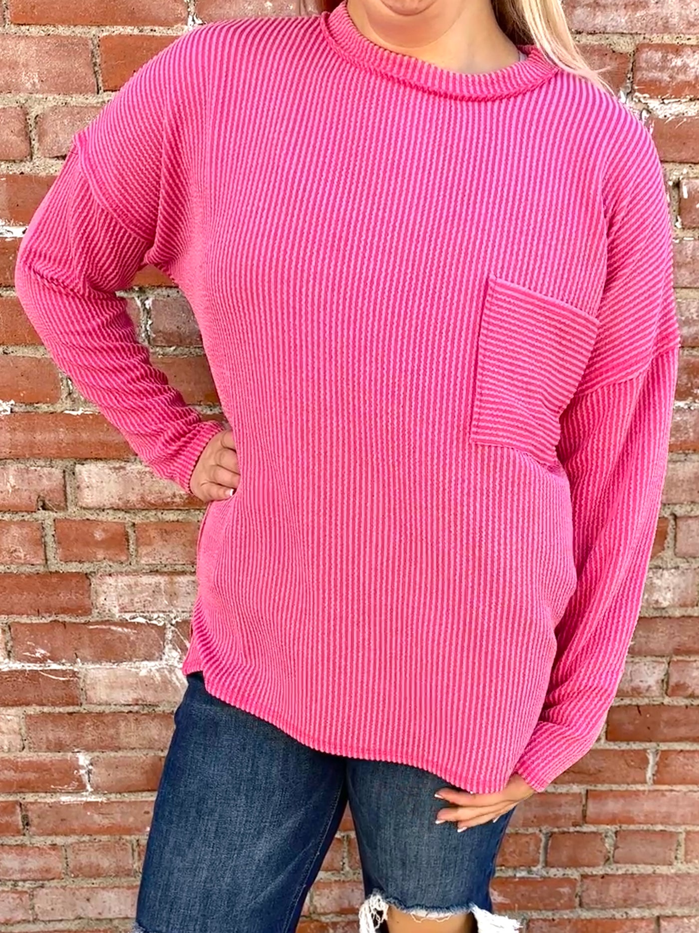 Only With You Corded Top • Fuchsia-Zenana-Shop Anchored Bliss Women's Boutique Clothing Store