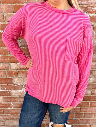 Only With You Corded Top • Fuchsia-Zenana-Shop Anchored Bliss Women's Boutique Clothing Store