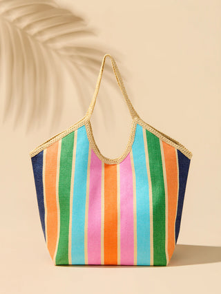 Take Me to Capri Colorful Striped Jute Tote-Shiraleah-Shop Anchored Bliss Women's Boutique Clothing Store