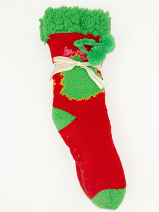 Simply Southern Christmas Tree Fuzzy Socks-Simply Southern-Shop Anchored Bliss Women's Boutique Clothing Store