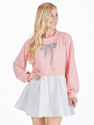 Simply Southern Twyla Rhinestone Coquette Bow Dress-Stacey Kluttz-Shop Anchored Bliss Women's Boutique Clothing Store
