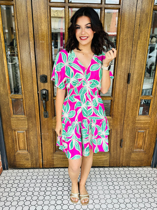 In Light of it All Tropical Floral Mini Dress • Orchid Purple-She+Sky-Shop Anchored Bliss Women's Boutique Clothing Store