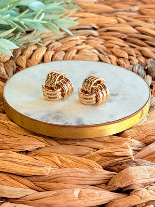 Christian Three Cord Earrings • Gold-Carol Su-Shop Anchored Bliss Women's Boutique Clothing Store