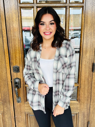 Let's Stay Put Plaid Flannel • Jade-Be Cool-Shop Anchored Bliss Women's Boutique Clothing Store