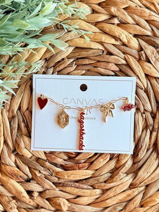 Arkansas Razorbacks Collegiate Charm Necklace-Canvas Style-Shop Anchored Bliss Women's Boutique Clothing Store