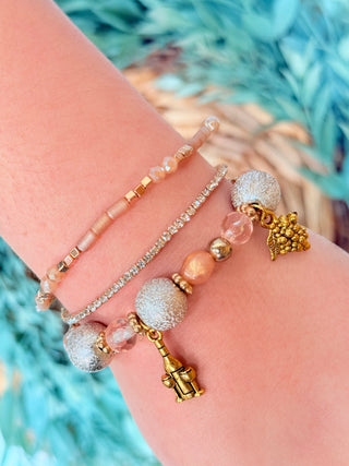 Chardonnay Wine Charm Bracelet Set-Stacey Kluttz-Shop Anchored Bliss Women's Boutique Clothing Store