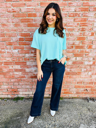 Just Between Us Corded Pocket Top • Mint-Zenana-Shop Anchored Bliss Women's Boutique Clothing Store