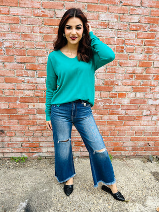 Living the Dream Sweater • Green-Zenana-Shop Anchored Bliss Women's Boutique Clothing Store