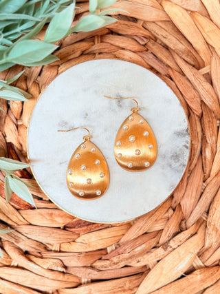 Daphne Earrings • Brushed Gold + Pearl-Brittany Carl-Shop Anchored Bliss Women's Boutique Clothing Store