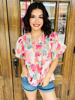 Tell Me Right Now Floral Top • Berry-Stacey Kluttz-Shop Anchored Bliss Women's Boutique Clothing Store