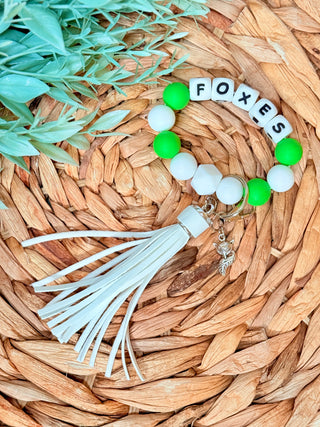 Foxes Keychain• Green & White-Stacey Kluttz-Shop Anchored Bliss Women's Boutique Clothing Store