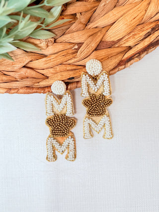 Bulldog Mom Beaded Earrings-Brittany Carl-Shop Anchored Bliss Women's Boutique Clothing Store