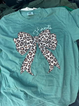 Hornets Leopard Bow Graphic Tee-Harps & Oli-Shop Anchored Bliss Women's Boutique Clothing Store