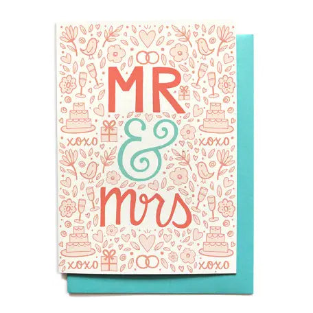 Mr & Mrs Wedding Greeting Card-Tracy Zelenuk-Shop Anchored Bliss Women's Boutique Clothing Store