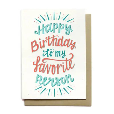 Favorite Person Birthday Card-Tracy Zelenuk-Shop Anchored Bliss Women's Boutique Clothing Store