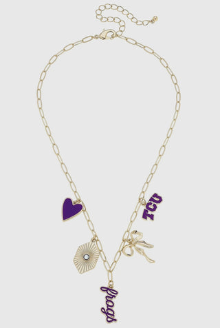 Texas Christian University Collegiate Charm Necklace-Canvas Style-Shop Anchored Bliss Women's Boutique Clothing Store