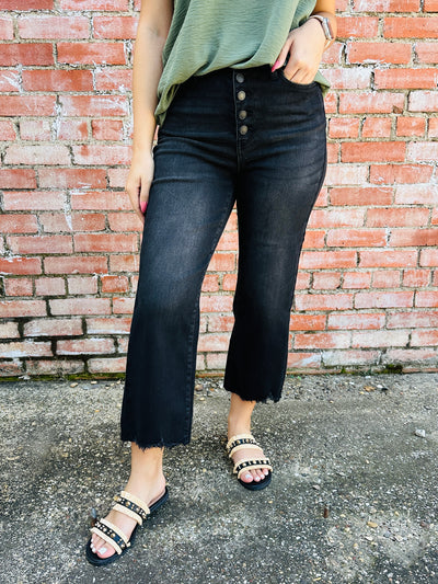 Judy Blue Love You Fiercely Cropped Jeans • Black-Judy Blue-Shop Anchored Bliss Women's Boutique Clothing Store