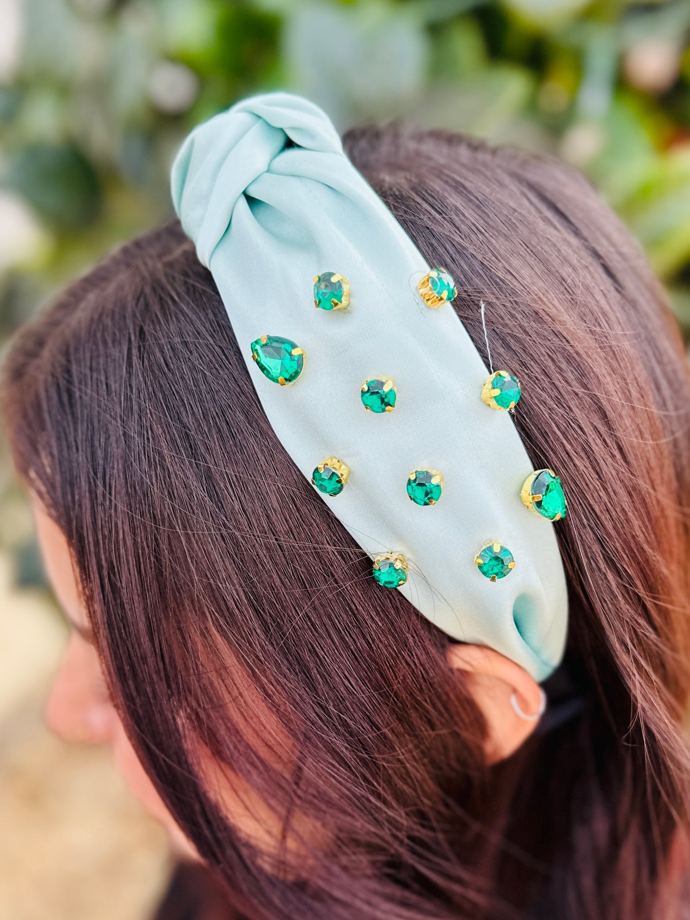 Here And There Rhinestone Embellished Headband • Mint-DMC-Shop Anchored Bliss Women's Boutique Clothing Store