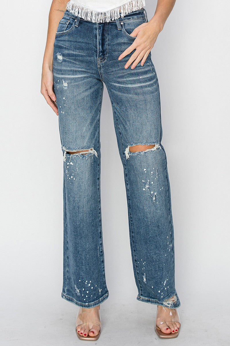 Risen One Good Reason Distressed Denim Jeans-Risen-Shop Anchored Bliss Women's Boutique Clothing Store