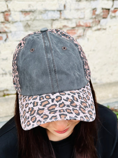 Blush Leopard Mesh Side Panel Hat-DMC-Shop Anchored Bliss Women's Boutique Clothing Store
