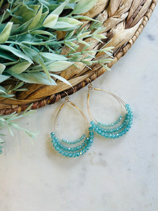 Lauren Teardrop Beaded Earrings • Turquoise-DMC-Shop Anchored Bliss Women's Boutique Clothing Store