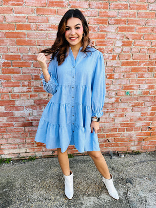 Dream Come True Striped Dress • Blue-She+Sky-Shop Anchored Bliss Women's Boutique Clothing Store