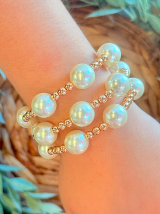 Oh Darling Pearl & Gold Bracelet Stack-DMC-Shop Anchored Bliss Women's Boutique Clothing Store