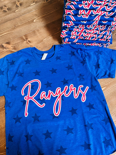 Ranger Blue Stars Graphic Tee-Harps & Oli-Shop Anchored Bliss Women's Boutique Clothing Store