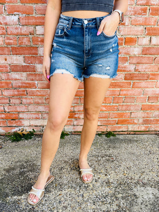 Risen Nothing Better Than This Distressed Shorts-Risen-Shop Anchored Bliss Women's Boutique Clothing Store