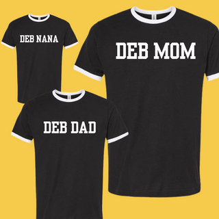 Customizable Deb "Name" Retro Ringer Graphic Tee