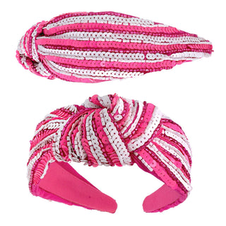 Sequin Striped Top Knot Headband • Pink-Something Special LA-Shop Anchored Bliss Women's Boutique Clothing Store