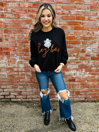 Hey Boo Sequin Top • Black-Simply Southern-Shop Anchored Bliss Women's Boutique Clothing Store