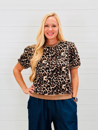 Keep it Coming Leopard Print Puff Sleeve Top-Stacey Kluttz-Shop Anchored Bliss Women's Boutique Clothing Store