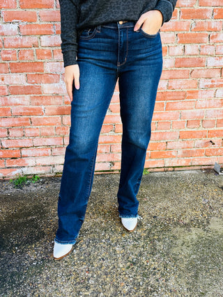 Judy Blue Yours Forever Straight Leg Denim Jeans-Judy Blue-Shop Anchored Bliss Women's Boutique Clothing Store