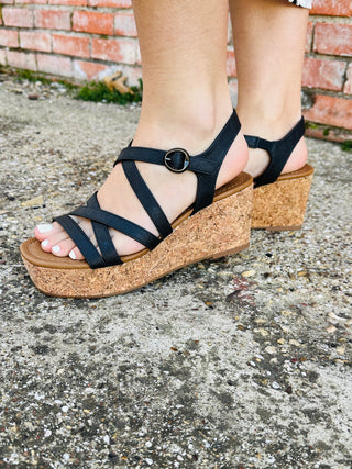 Blowfish Taking a Stroll Wedge Sandals • Black-Blowfish-Shop Anchored Bliss Women's Boutique Clothing Store