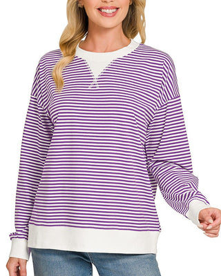 Just My Type Striped Top • Purple