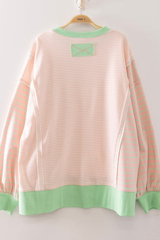 Happy Looks Good On You Striped Pullover Top • Pink-Very J-Shop Anchored Bliss Women's Boutique Clothing Store