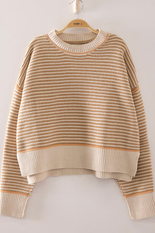 Promise Me Forever Striped Sweater • Taupe