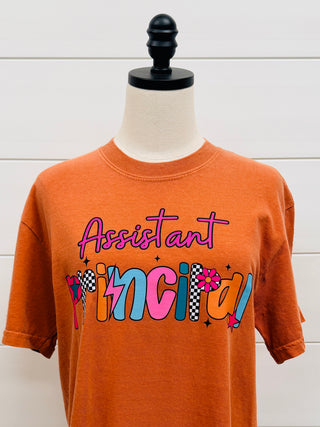 Assistant Principal Checkered Graphic Tee-Harps & Oli-Shop Anchored Bliss Women's Boutique Clothing Store