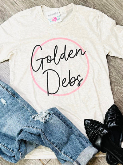 Simple Circle Golden Debs Graphic Tee-Harps & Oli-Shop Anchored Bliss Women's Boutique Clothing Store