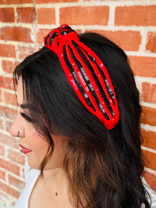 Pride and Sparkle Headband • Red and Black-Stacey Kluttz-Shop Anchored Bliss Women's Boutique Clothing Store