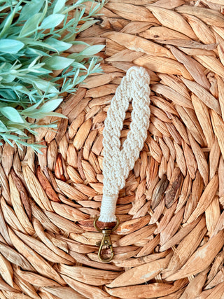Knotted Charm Keychain – Cream-Brittany Carl-Shop Anchored Bliss Women's Boutique Clothing Store
